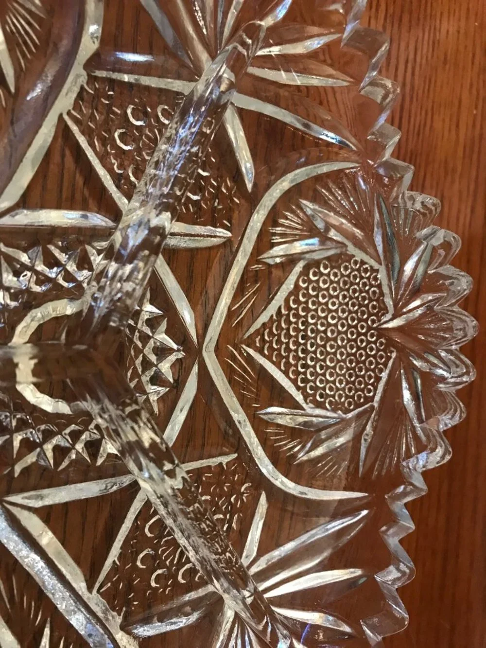 Vintage, Round Crystal Divided Dish